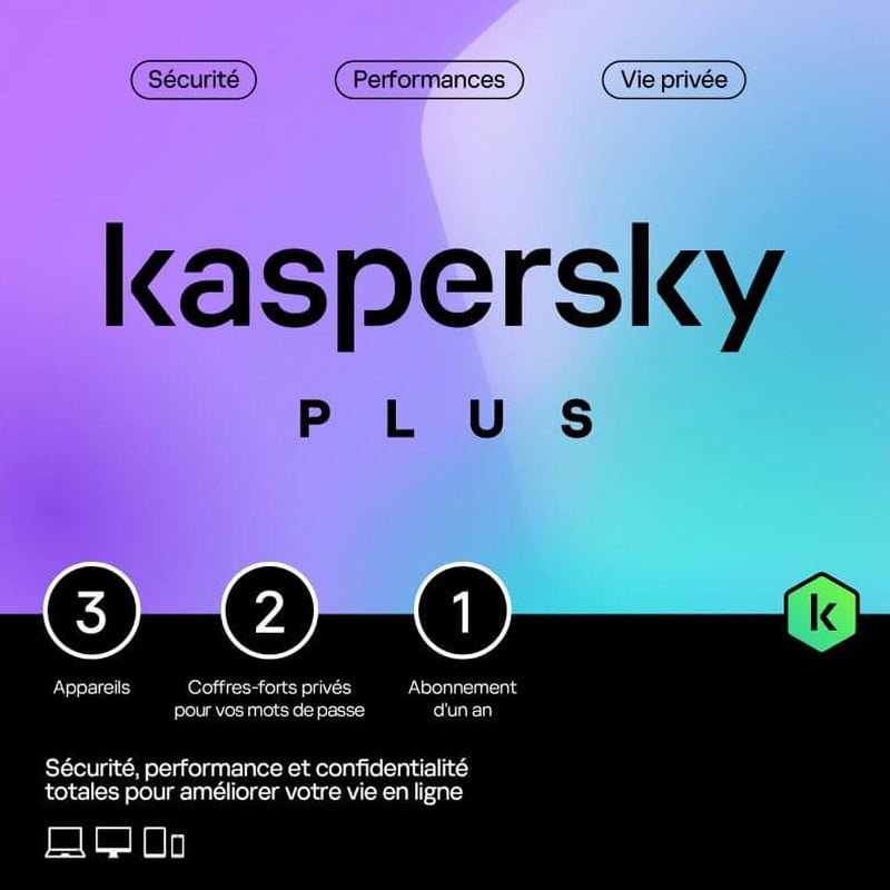 Kaspersky Plus 3 Poste 1 An - Image 1 of 1