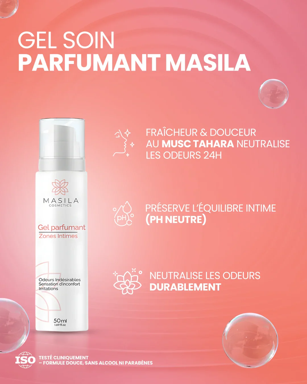 Gel Soin Parfumant, Musc Tahara – Ph Neutre & Odeurs Neutralisées - Image 1 of 3