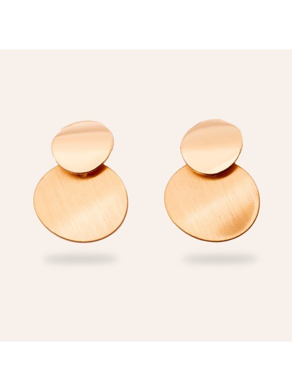 Boucle D'oreille Pendante À Double Disque Géométrique - Image 1 of 1