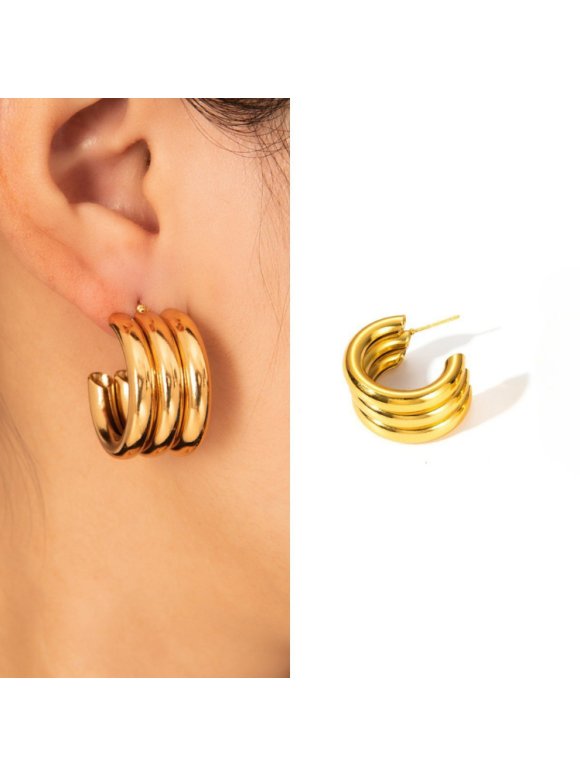 Boucle d'oreille Triple Anneau - Image 1 of 1