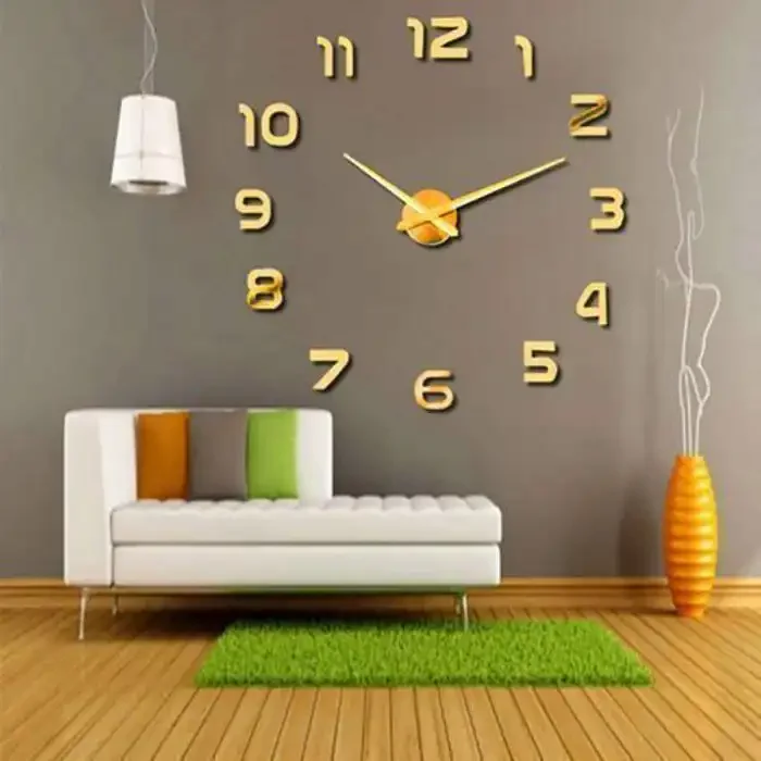 Horloge Murale - Diy Clock - Autocollante 3d - Acrylique - 100-150 Cm - Décoration Contemporaine - Image 1 of 4