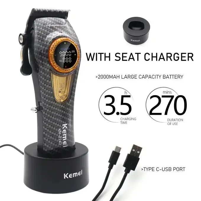 Tondeuse À Cheveux Rechargeable Avec Un Moteur Turbo Puissant De 9000 Tr/min - Image 1 of 4