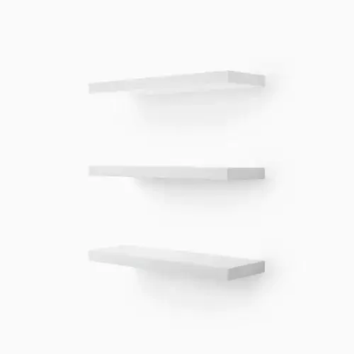 3 Étagères Murale En Bois Blanc 60/10 Cm - Image 1 of 1