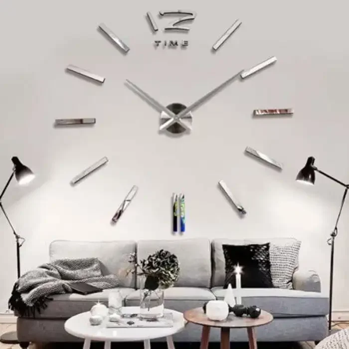Horloge Murale 3d - Design Original - Mécanisme Silencieux - Aluminium - Fixation Incluse - Image 1 of 2