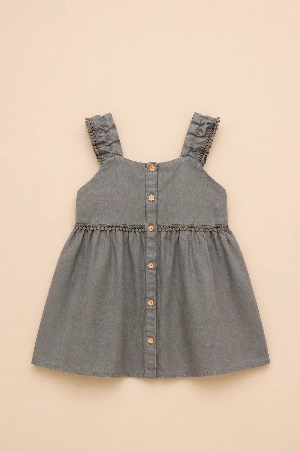 Robe Fille À Bretelles Volantées – Élégance Naturelle & Style Intemporel - Image 1 of 4
