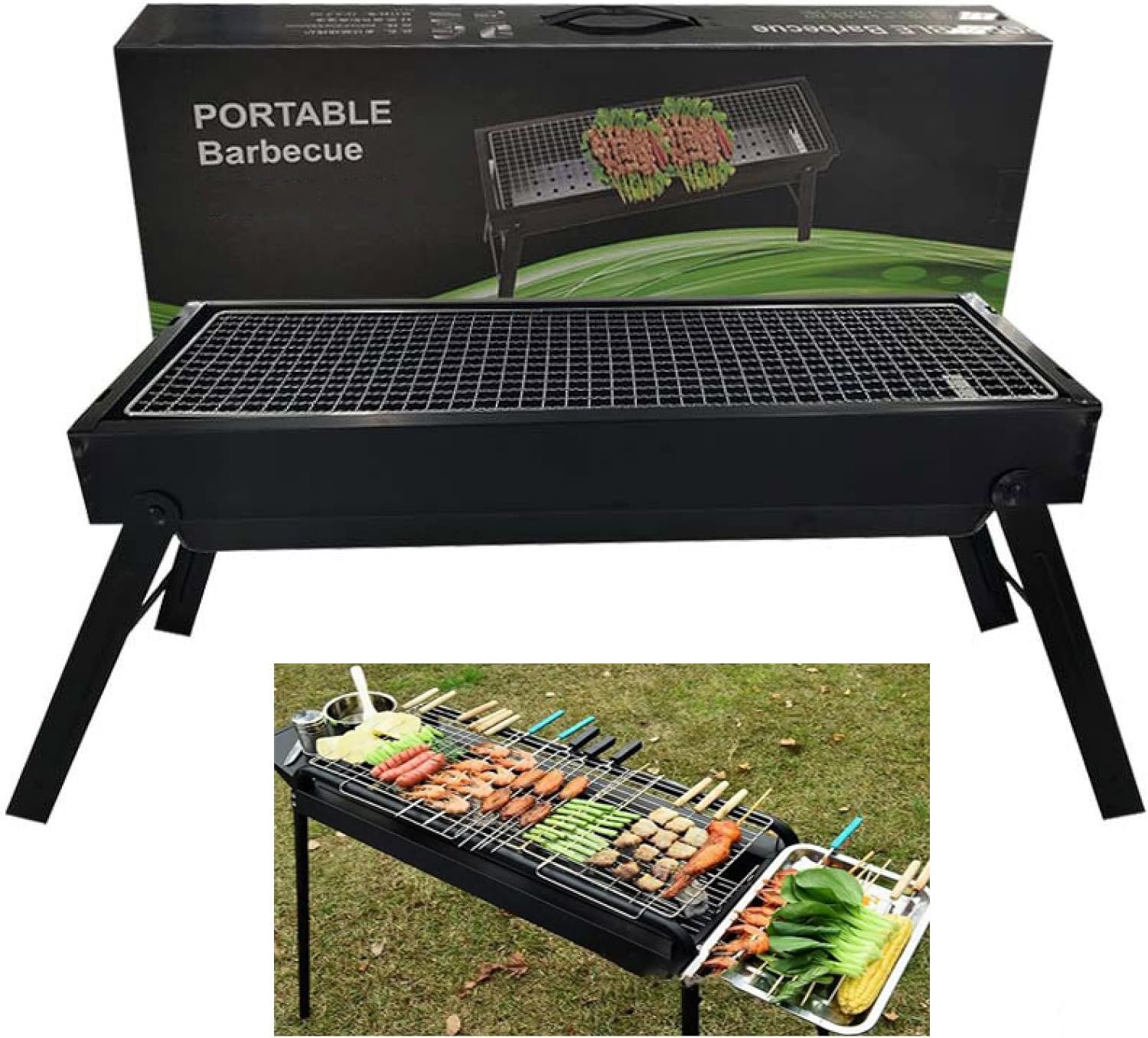 Barbecue Charbon De Table En Acier Bbq Grill Pliable Portable Pour Camping Et Pique-nique - Image 1 of 1