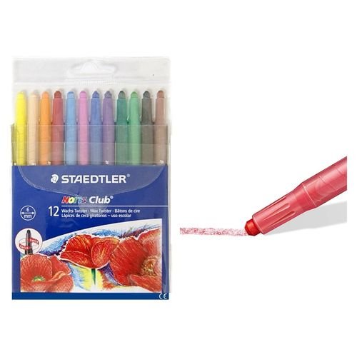Boîte De 12 Étuis Plastiques Souples Pour Bâtons De Cire Noris À Rotation Extractible - Image 1 of 1