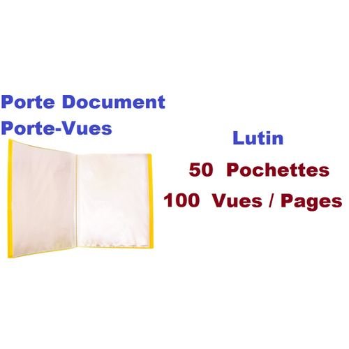 Porte-Vues Polypropylène 100 Vues Jaune – Ouverture 180° Souple - Image 1 of 1