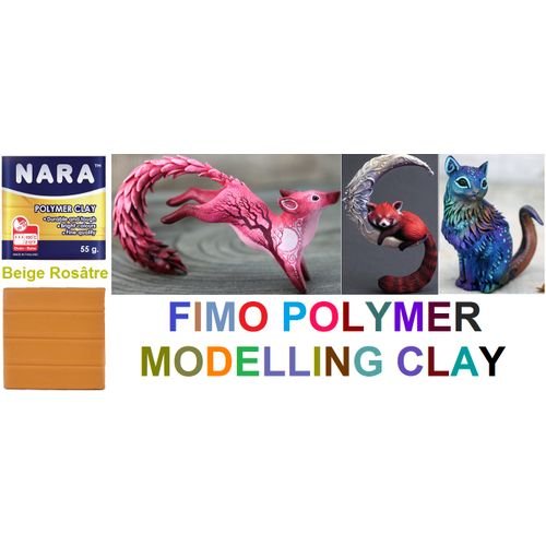 Patte Argile Fimo Polymer Modelling, Beige Rosâtre, Cuire Four, Toute Réalisation - Image 1 of 3