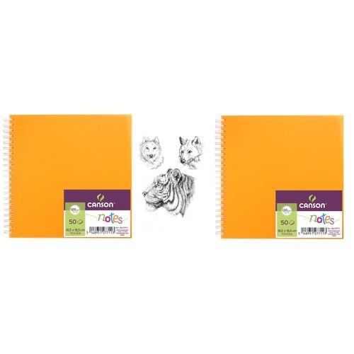 2 Carnets Dessin Croquis Spirale 18,5x18,5 Cm,50 Feuilles Extra Blanc 120g/m2 - Image 1 of 1