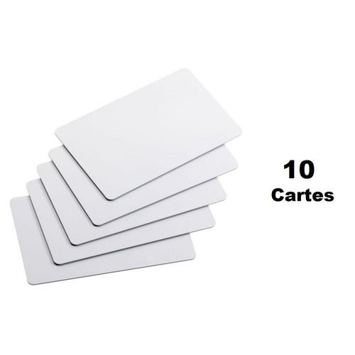 Lot De 10 Cartes Vierges Pvc Blanches 0,76 Mm 30 Mil Hightrust Vides - Image 1 of 1