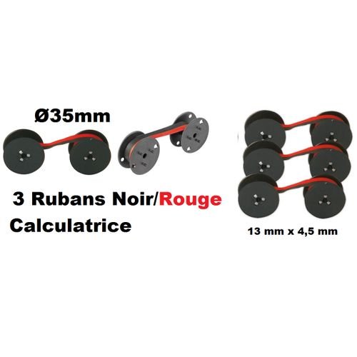 3 Rubans Calculatrice & Machine À Écrire Noir/rouge - Image 1 of 1