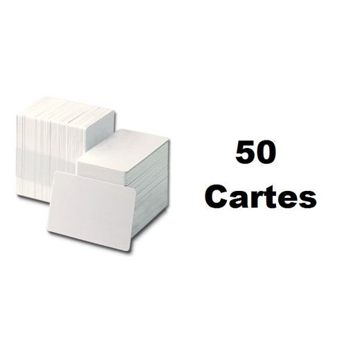 Lot De 50 Cartes Vierges Pvc Blanches - Image 1 of 1