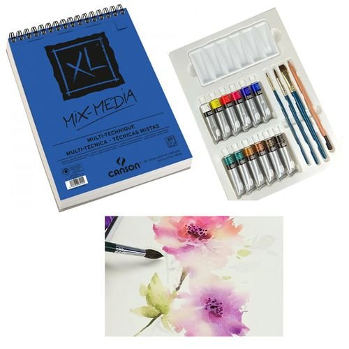 Coffret Artiste Aquarelle Professional:carnet A4 300g +peinture+pinceaux+palette - Image 1 of 3