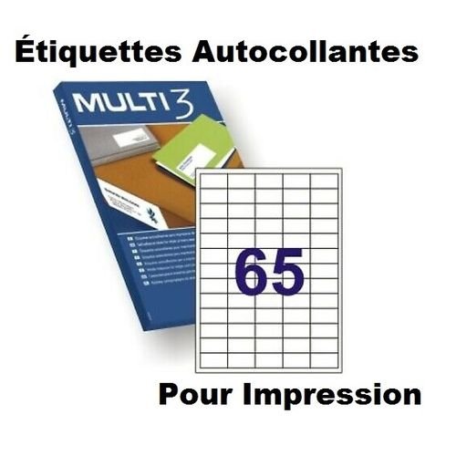 Étiquettes Adhésives Pour Impression Multi 3, Blanches, 38x21,2 Mm - Image 1 of 1