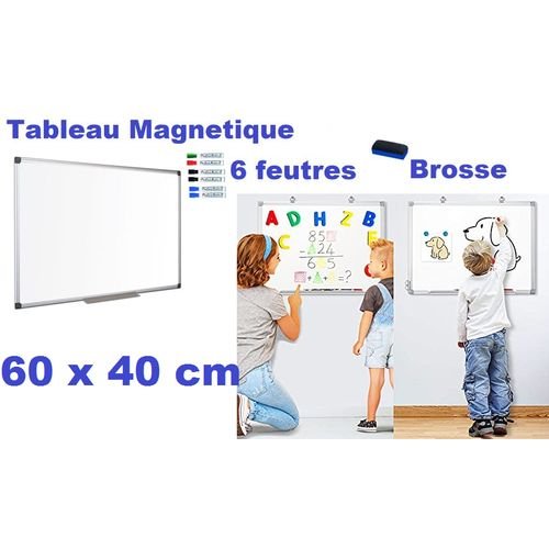 Tableau Blanc Magnétique Avec Feutres Effaçables Et Brosse. - Image 1 of 1