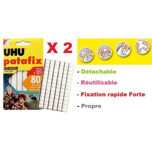 2 Boites Pâtes A Fixe-80 Pastilles Adhésives Repositionnables Fixation Forte - Image 1 of 1