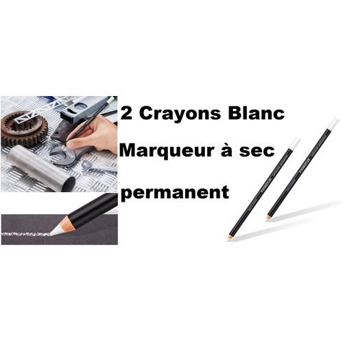 2 Crayons Marqueurs À Sec Permanent Blanc, Toute Surface, Papier, Métal,bois, Cuir.. - Image 1 of 1