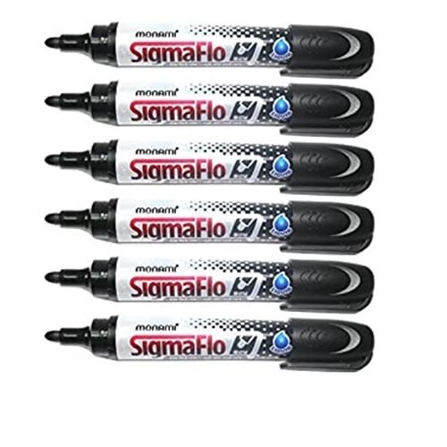 Mon Ami Lot 6 Marqueurs Sigmaflo Pour Tableau Blanc, Pointe Ogive,encre Liquide Noir - Image 1 of 2