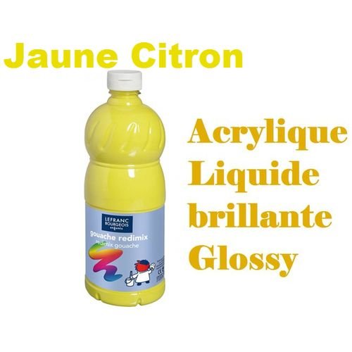 Acrylique Liquide Brillante Glossy, Aspect Vernis, Forte, Jaune Citron - Image 1 of 1