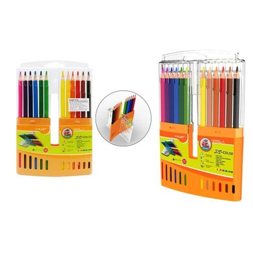 Boîte de 12 crayons de couleur en étui métallique, souples et durables. - Image 1 of 1