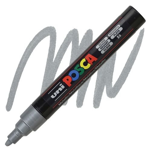 Uni Ball Marqueur Peinture Posca Pc5m Conique Moyen 1,8..2,5 Mm Argent - Image 1 of 1