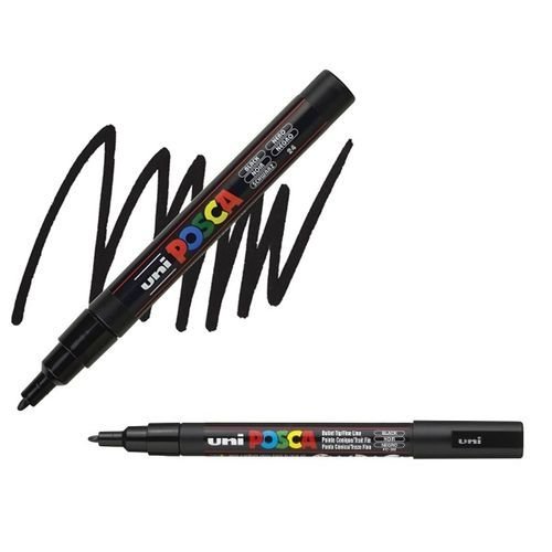 Posca Marqueur Peinture Pc-3m Conique Fin 1,3 Mm Noir - Image 1 of 1
