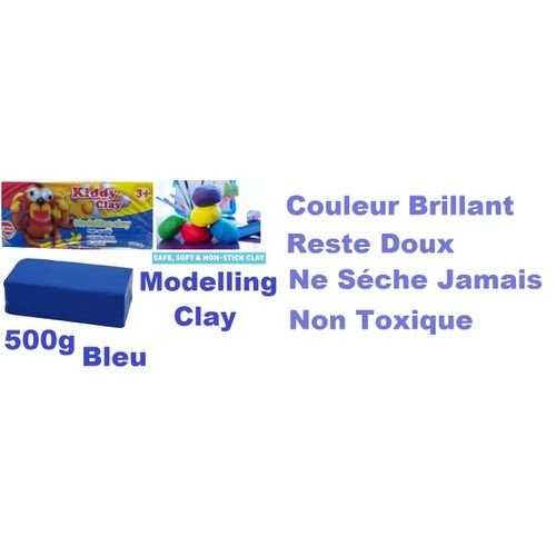 Pâte À Modeler 500g Bleu, Couleur Vive, Non Toxique, Reste Doux, Ne Sèche Jamais - Image 1 of 1