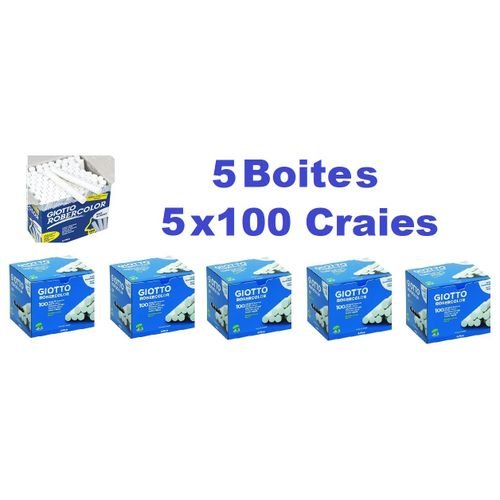 5 Boites 5 X 100 Craies - Blanc - Image 1 of 1