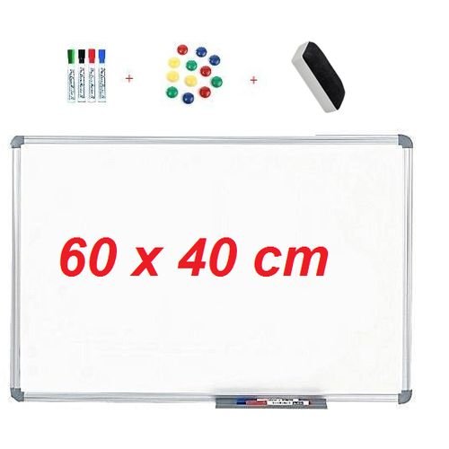 Express Tableau Magnétique Blanc Petit 60 X 40 Cm+4 Feutres Effaçables+brosse+10 Aimants - Image 1 of 1