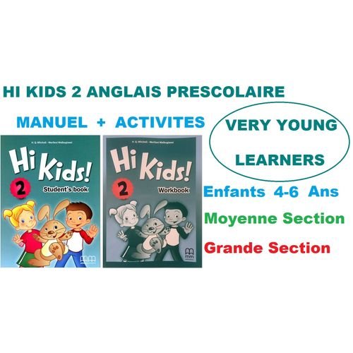 Mm Collection Hi Kids 2 Pack Anglais Pour Très Jeunes Élèves 4-6 Ans,moyenne & Grande Section ,manuel + Activités - Image 1 of 1