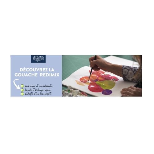 Kit 5 Bouteilles Gouache Couleurs Primaire Redimix ,3 Pinceaux,palette - Image 1 of 2