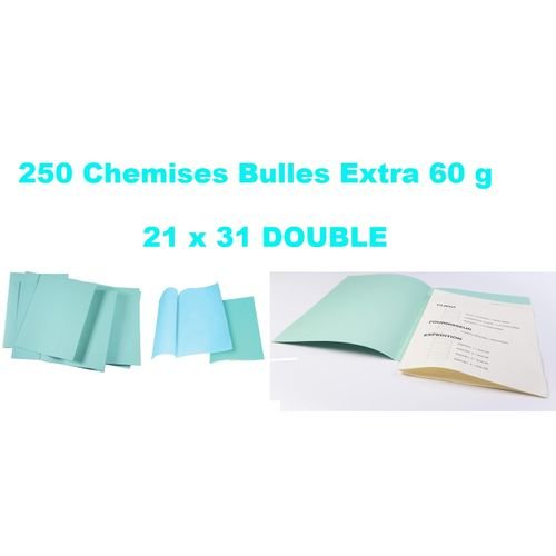 Paquet 250 Sous Chemises Bulle Velin Extra Double - bleu Ciel - Image 1 of 1