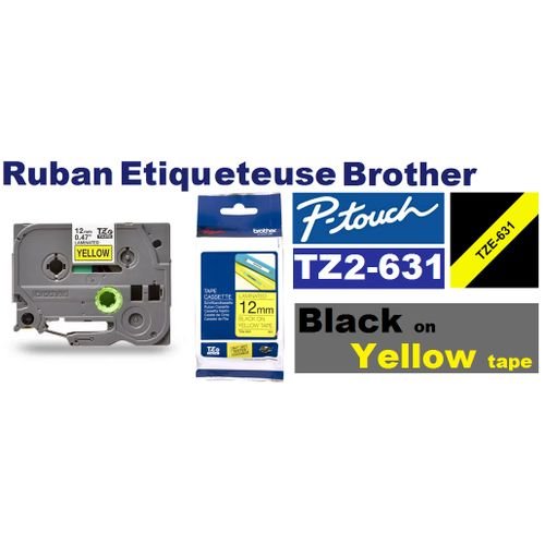 Ruban TZe-631 Original Noir/Jaune (12 mm) - Image 1 of 1
