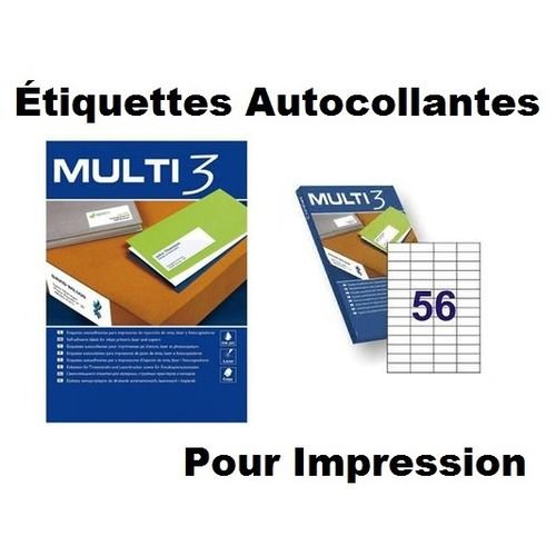 Étiquettes Adhésives Pour Impression Multi 3 Blanches - 5600 Unités - Image 1 of 1
