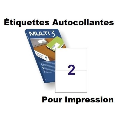 Étiquettes Adhésives Multi 3 Blanches 210x148 Mm – Impression - Image 1 of 1