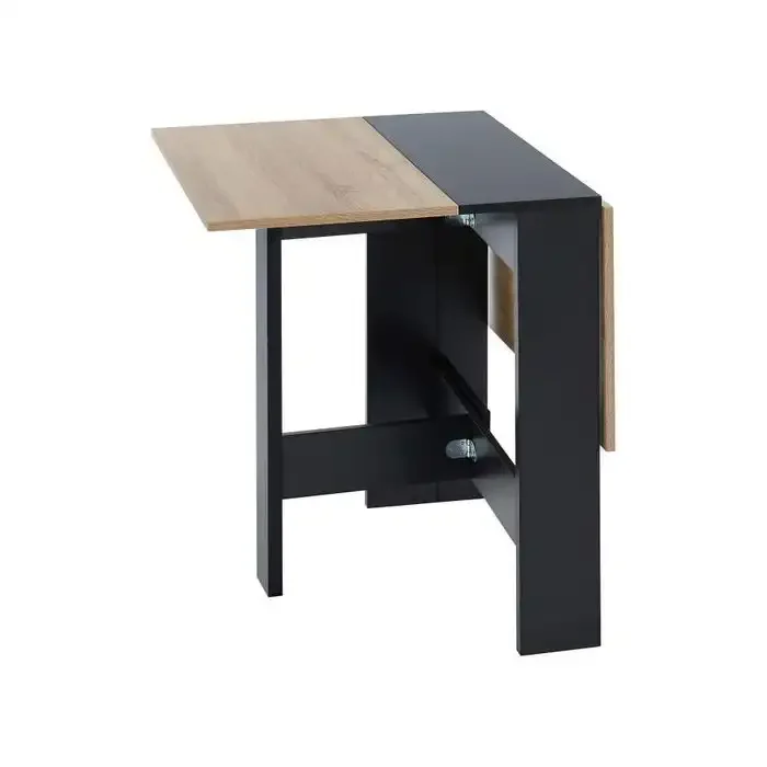 Table Pliable Juno Noir Et Effet Chêne 104cm - Image 1 of 4
