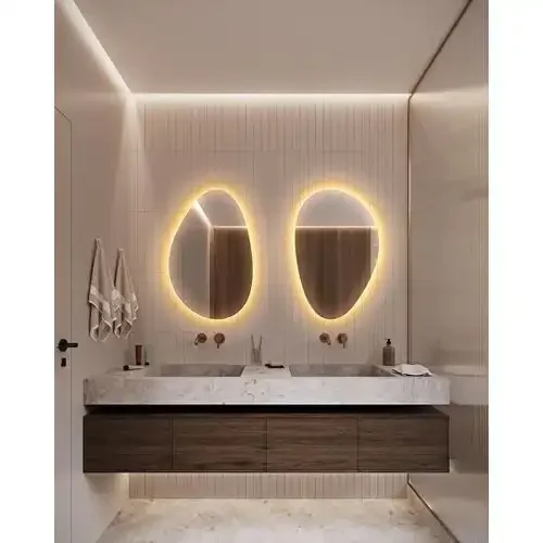 2 Miroir De Salle De Bain Avec Éclairage Led - Image 1 of 1