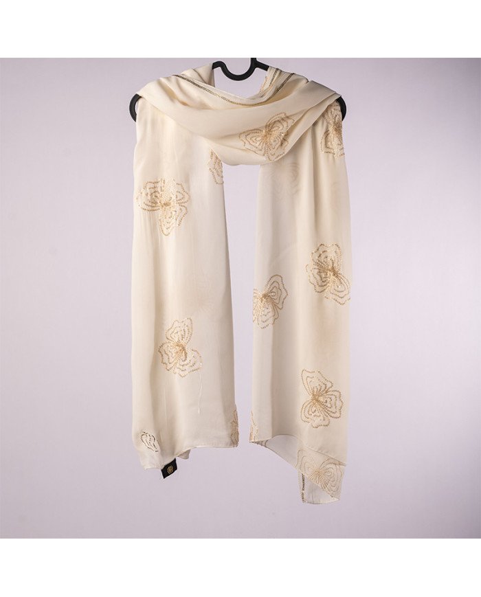 Châle Indo brodé strass uni - Image 1 of 3