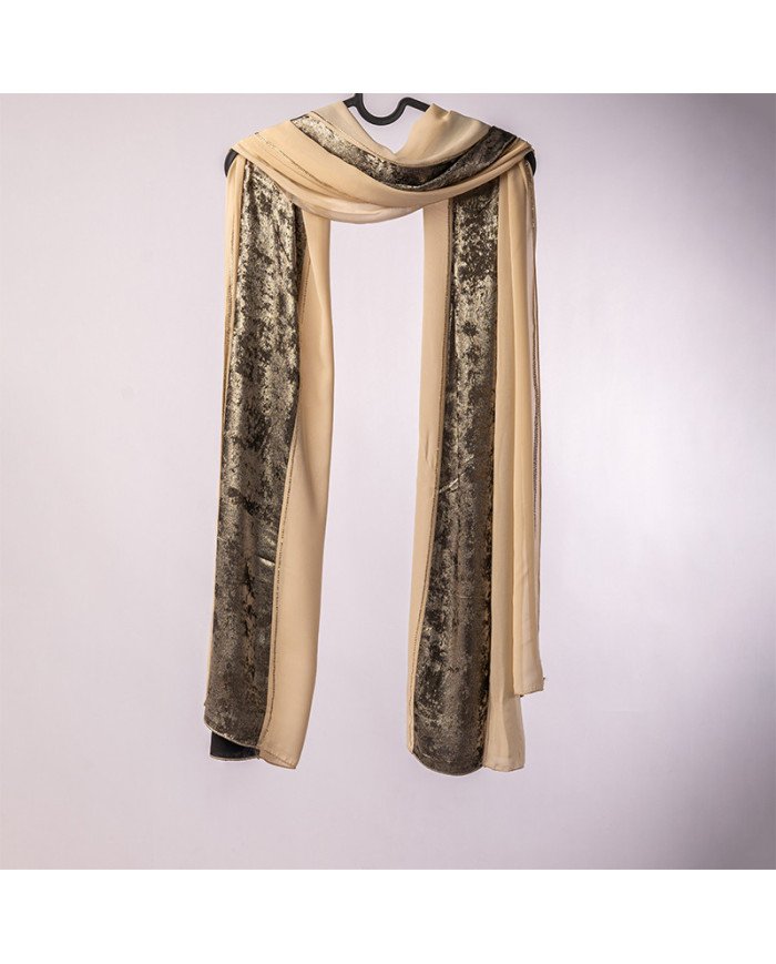 Châle patchwork Indo SK6387 foil strass uni - Image 1 of 3