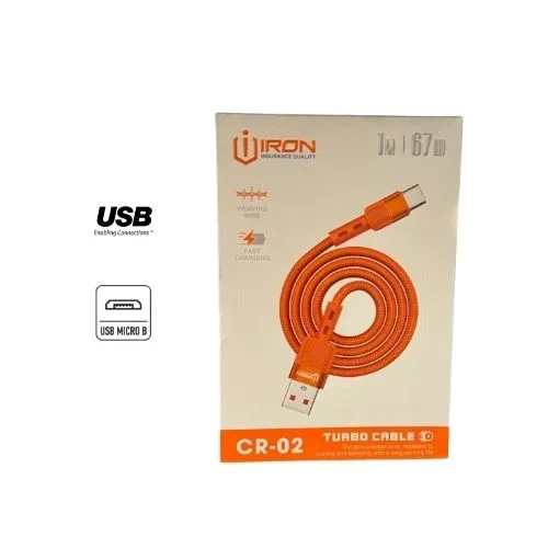 Câble Cr-02 Turbo | 67w Ultra-fast Charge | Usb Vers Micro-usb | 1m Fil Tissé - Image 1 of 1