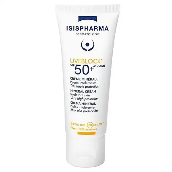 Uveblock Crème Solaire Spf50+ 100% Minérale Hypoallergénique Peaux Sensiblesa - Image 1 of 4
