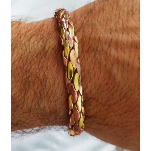 Bracelet Pur Cuivre De 3 Fils Torsadés Traditionnel Anti-rhumatisme - Image 1 of 3