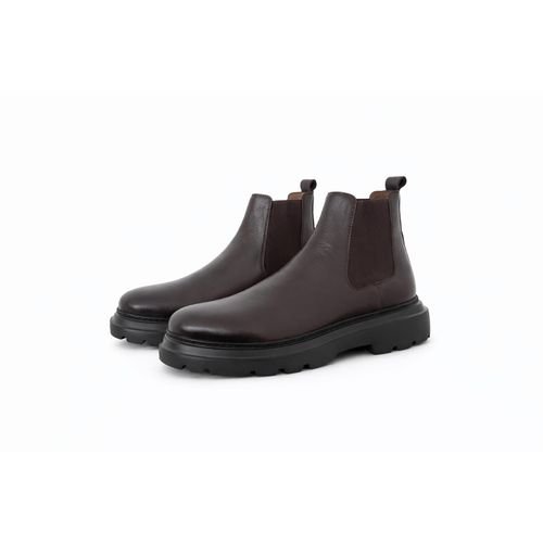 Bottines Chelsea Homme En Cuir Marron – Semelle Épaisse Antidérapante - Image 1 of 3