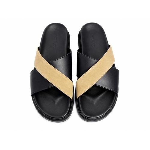 Sandales Premium Croisées En Cuir Et Daim – Confort & Élégance - Image 1 of 3