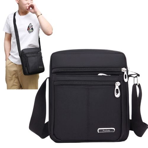 Sac Bandoulière Homme Multifonction Avec Plusieurs Compartiments Zippés - Image 1 of 3