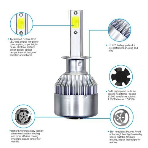 C6 H1 Phare De Voiture Turbo Led - Image 1 of 2
