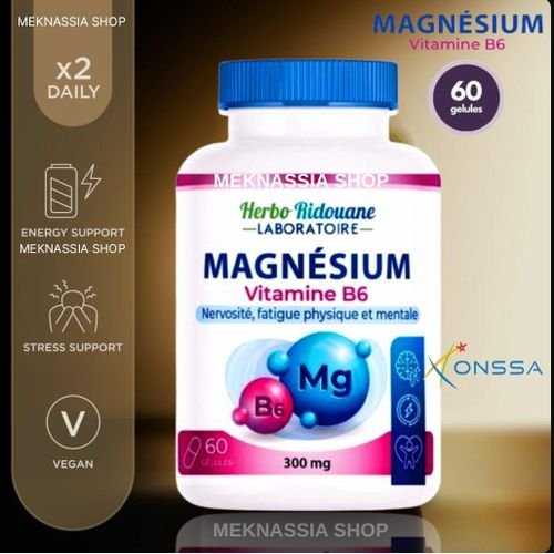 Magnésium + Vitamine B6 – Complément Alimentaire Pour Énergie, Muscles, Cœur & Réduction De La Fatigue - Image 1 of 2