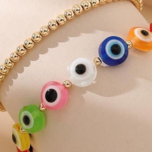 Pack 2 Bracelets Colorful Eyes & Gold Perle - Image 1 of 3