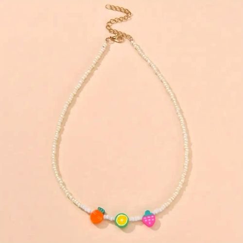 Collier Blanc Et 3 Fruits Emoji - Image 1 of 2
